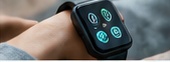 A person wearing a smartwatch